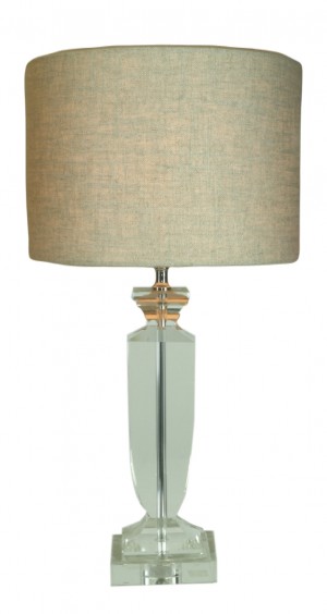 Table Lamp With Crystal Glass Clear Base 56cm