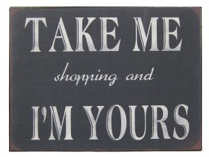 Metal Plaque 'Take me shopping' 35cm