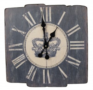 Wooden Clock - Crown 45cm