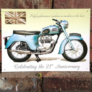 Triumph Twenty One 3TA Metal Sign - 41cm