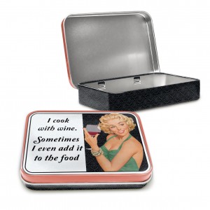 I Cook With Wine Keepsake Tin 11.1cm