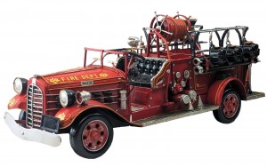 43.5cm 1930s American Red Fire Engine