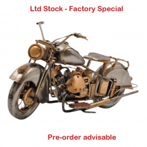 34cm Bare Metal Motorbike With Copper Highlights  - PRE-ORDER
