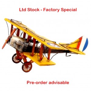 44.5cm Yellow Bi-Plane - Tricolore - PRE-ORDER