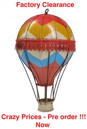 20cm Red, Blue and Yellow Mongolfier Balloon - PRE-ORDER