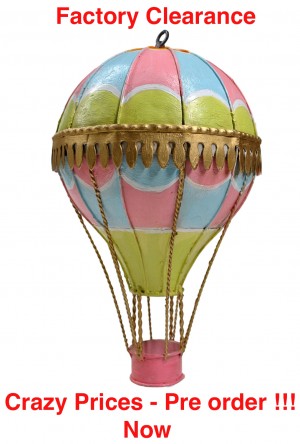 20cm Green, Blue and Pink Mongolfier Balloon - PRE-ORDER