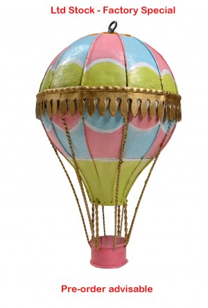 20cm Green, Blue and Pink Mongolfier Balloon - PRE-ORDER