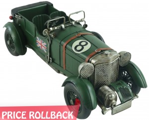 Vintage British Racing Green Car - 32cm 