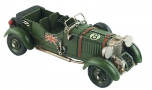 Vintage Brooklands Blower Racing Green Car - 23cm 