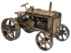 Allis Chalmers Tractor with Steel wheels Vintage - Polished Metal - 25.5cm
