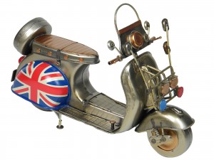 Union Jack Metal Scooter - Polished Metal 29cm