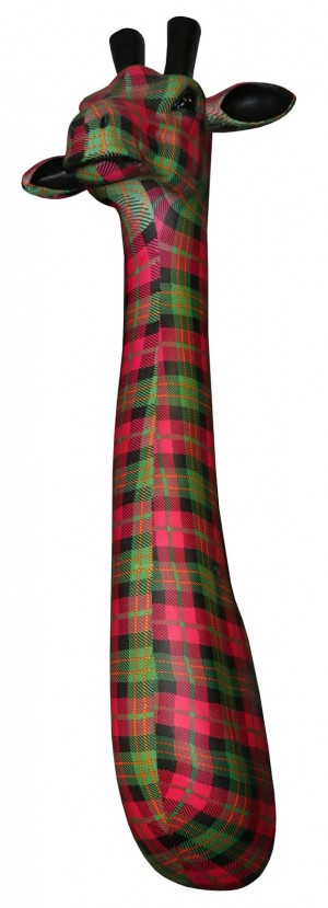 Giraffe Head Large (Red Tartan)  80.8cm **SECONDS**