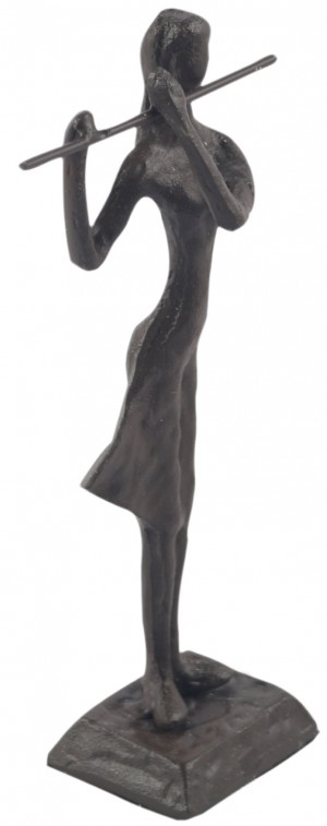 17cm Flute Figurine Bronze Finish / Cast Iron