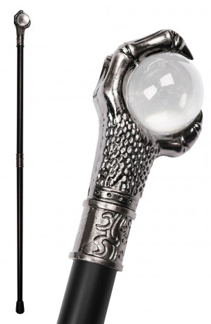 Clear Ball Claw (Glass) Swagger Cane / Walking Stick - 93.5cm