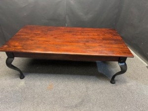 Acacia Coffee Table With Cast Iron Legs 120cm