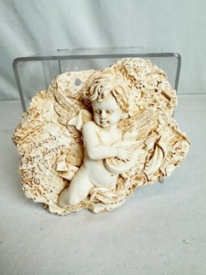 Antiqued Cherub Plaque 13cm