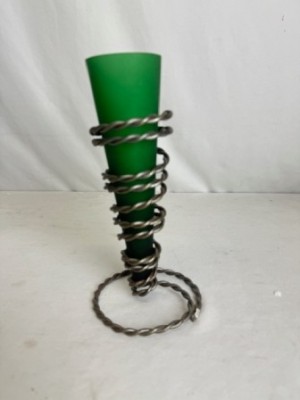L/Green Frosted Glass Cone 22cm (D) Min 2
