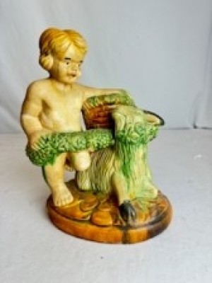 Majolica Boy And Goat