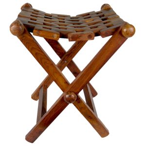 Sheesham Wood Folding Stool - 48cm