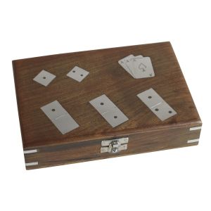 Card, Dice & Dominos Box with Cards 21cm