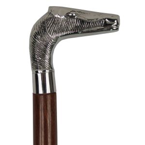 Sheesham Wood Horse Walking Stick Nickel Top 93cm