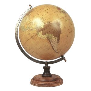 Large Globe On Wooden Base Dia: 28cm * SECONDS *