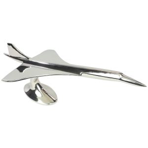  Nickel Plated Aluminium Large Concorde Plane - 60cm 