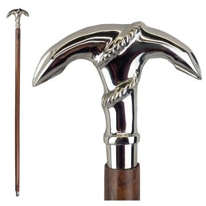 Anchor Swagger Cane - Nickel Plated & Sheesham Wood 97cm