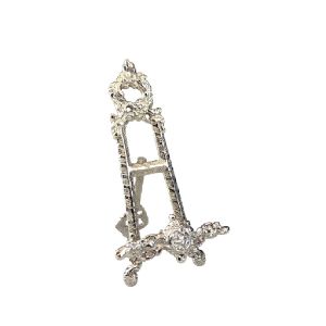 Baroque Nickel Plated Easel Stand - 18cm