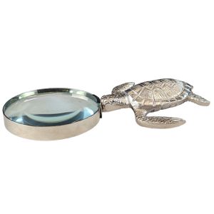 Magnifying Glass Turtle Nickel Finish - 18cm