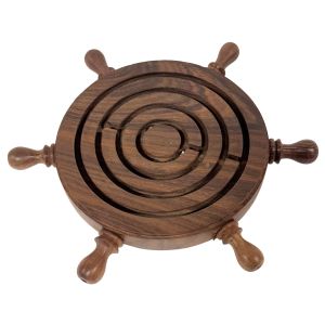 Ships Wheel Labyrinth Puzzle - Sheesham Wood 22.5cm