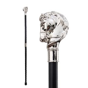 Silver Horse Head Swagger Cane / Walking Stick - 93cm