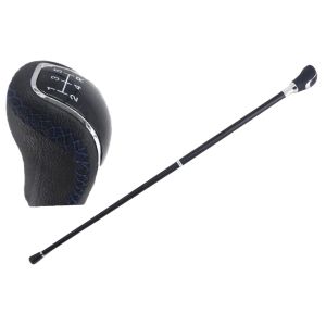 2 Piece Black and Blue Gear Head Swagger Cane / Walking Stick 95.5cm