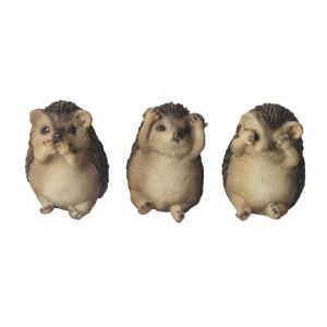 Set Of 3 Hedgehogs - Hear Speak, & See No Evil - 8cm