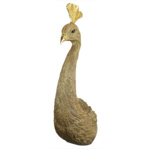 Female Peacock Head Wall Art Faux Taxidermy - 68cm