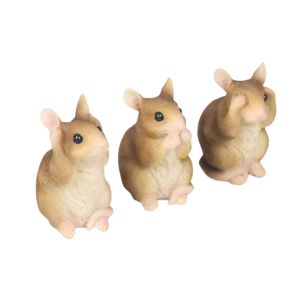 Set Of 3 Mice - Hear Speak, & See No Evil 8.0cm