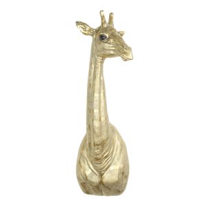 Gold Giraffe Head & Neck Wall Art Faux Taxidermy - 61cm
