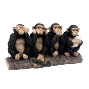 Four Sitting Chimps - 30cm
