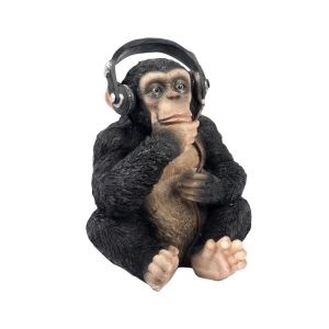 Chimp With Headphones - 17.5cm
