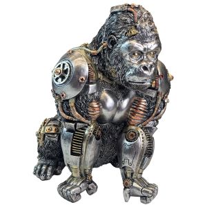Steampunk Gorilla Silver Finish 28cm