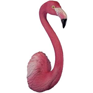 Pink Flamingo Head & Neck Wall Art Faux Taxidermy - 72cm