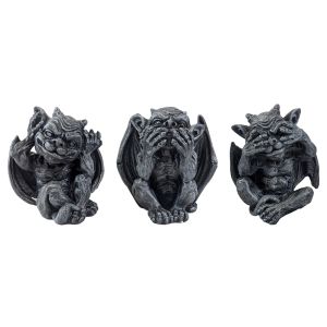 Set of 3 No Evil Little Gargoyles 9cm