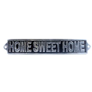 Home Sweet Home - Polished Aluminium Sign - 28cm
