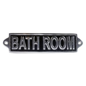Bath Room - Polished Aluminium Sign - 20cm