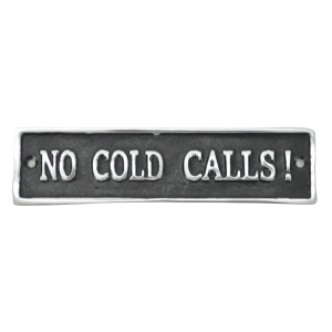 No Cold Call Sign - Polished Aluminium 18cm