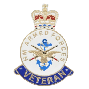 HM Armed Force Veteran Badge Wall Cast Iron Sign / Plaque - 25cm