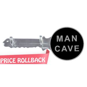 Man Cave Key Holder Aluminium With 2 Hooks 30cm