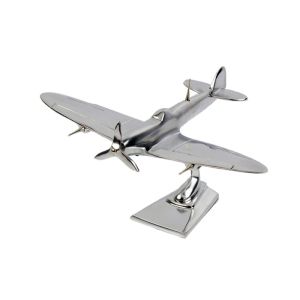 Nickel Plated Aluminium Spitfire Plane Medium - 25cm