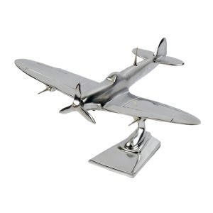 Nickel Plated Aluminium Spitfire Plane Large - 36cm