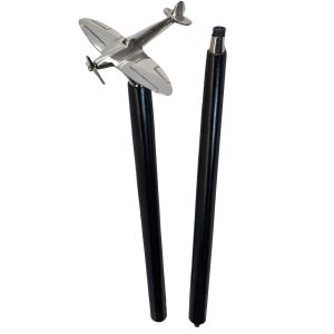 Spitfire Model Walking Stick - Nickel Plated Aluminium - Mango Wood - 91.5cm